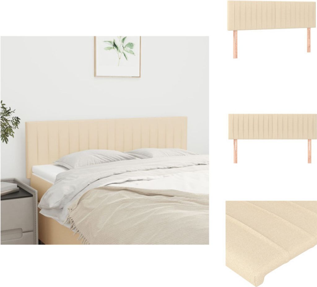 vidaXL Kopfteile 2 Stk. Creme 72x5x78/88 cm Stoff - Kopf- & Fußenden