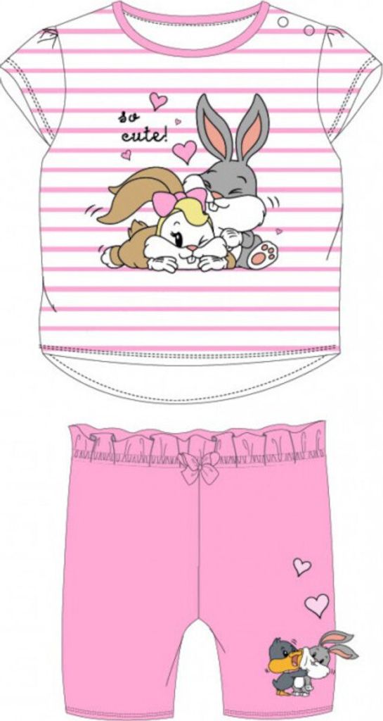 Baby- Set 'So Sweet' | Looney Tunes Motiv | Kurzes Shirt & Leggings weiß/rosa,68