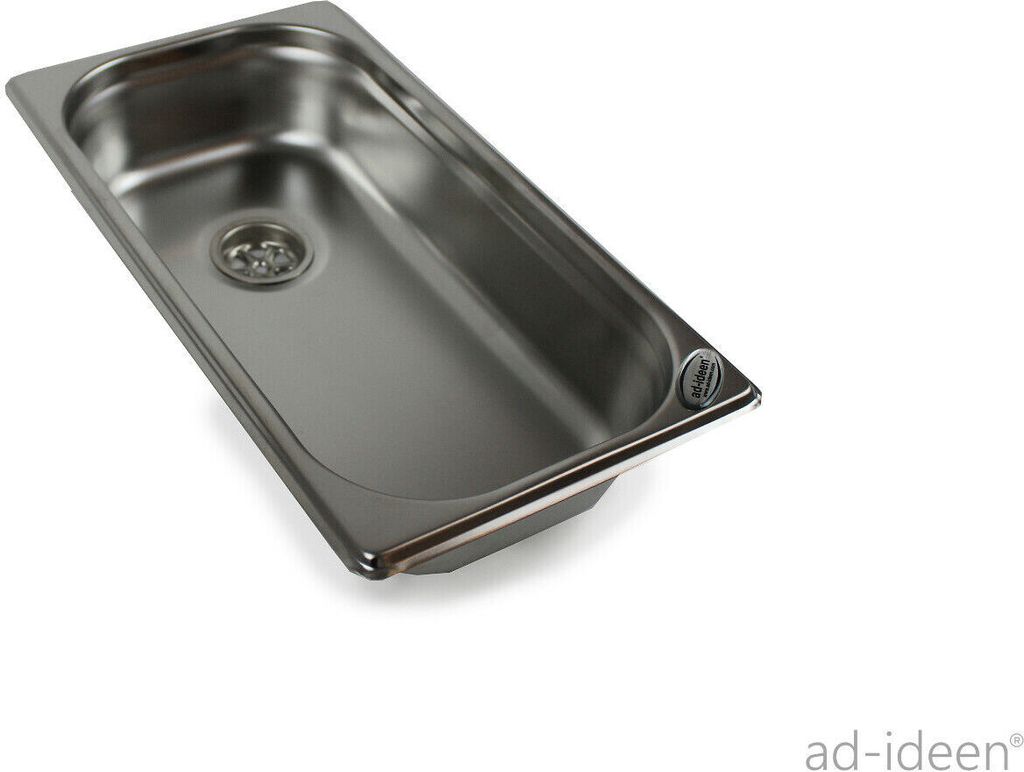 Edelstahl Spülbecken Camping Spüle Waschbecken + Ablauf 325x176x65 3/4" 19mm