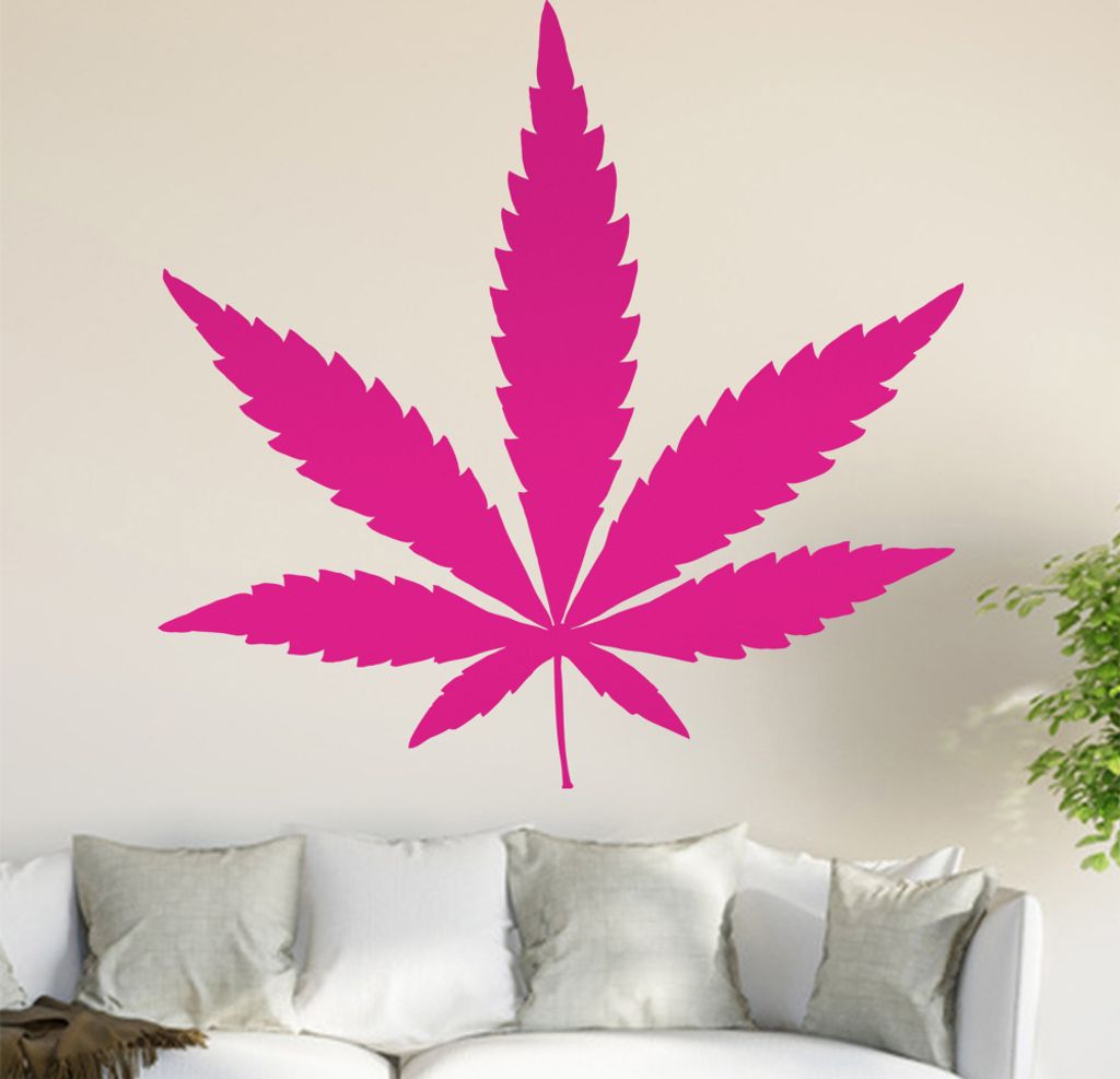 Hanf - Cannabis Wandtattoo in 6 Größen - Wandaufkleber Wall Sticker - Dekoration, Küche, Wohnzimmer, Schlafzimmer, Badezimmer