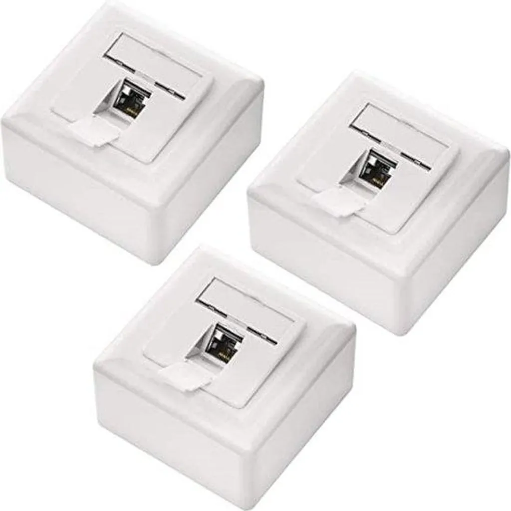 Prise réseau universelle RJ45 montage saillie boîtier blanc Cat6