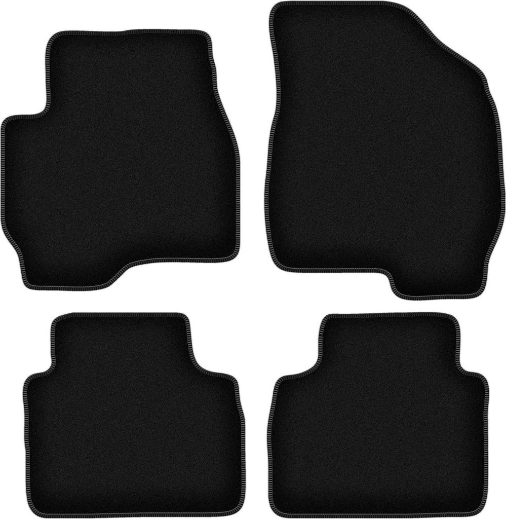 Wielganizator Velours-Autoteppiche – passend für Mazda Tribute (SUV, Bj. 2000-2011) – schwarz, passgenau, mit Befestigungen set 4 Stk.