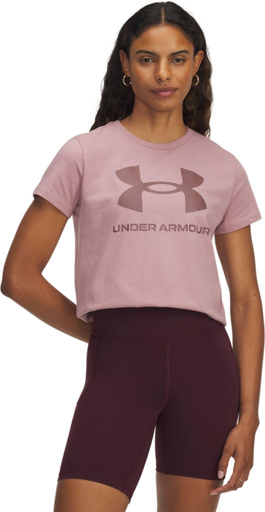 Under Armour Logo SS Damen Tourmaline Pink L