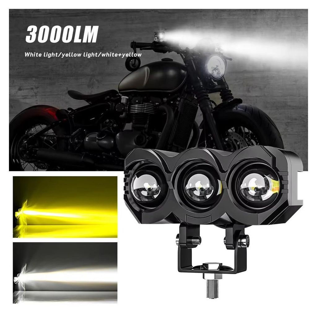 Universeller 30W LED-Halogen-Scheinwerfer / Arbeitslampe, Abblend-/Fernlicht, weiß + gelb, 9–60 V, für Jeep, Offroad-Fahrzeuge u