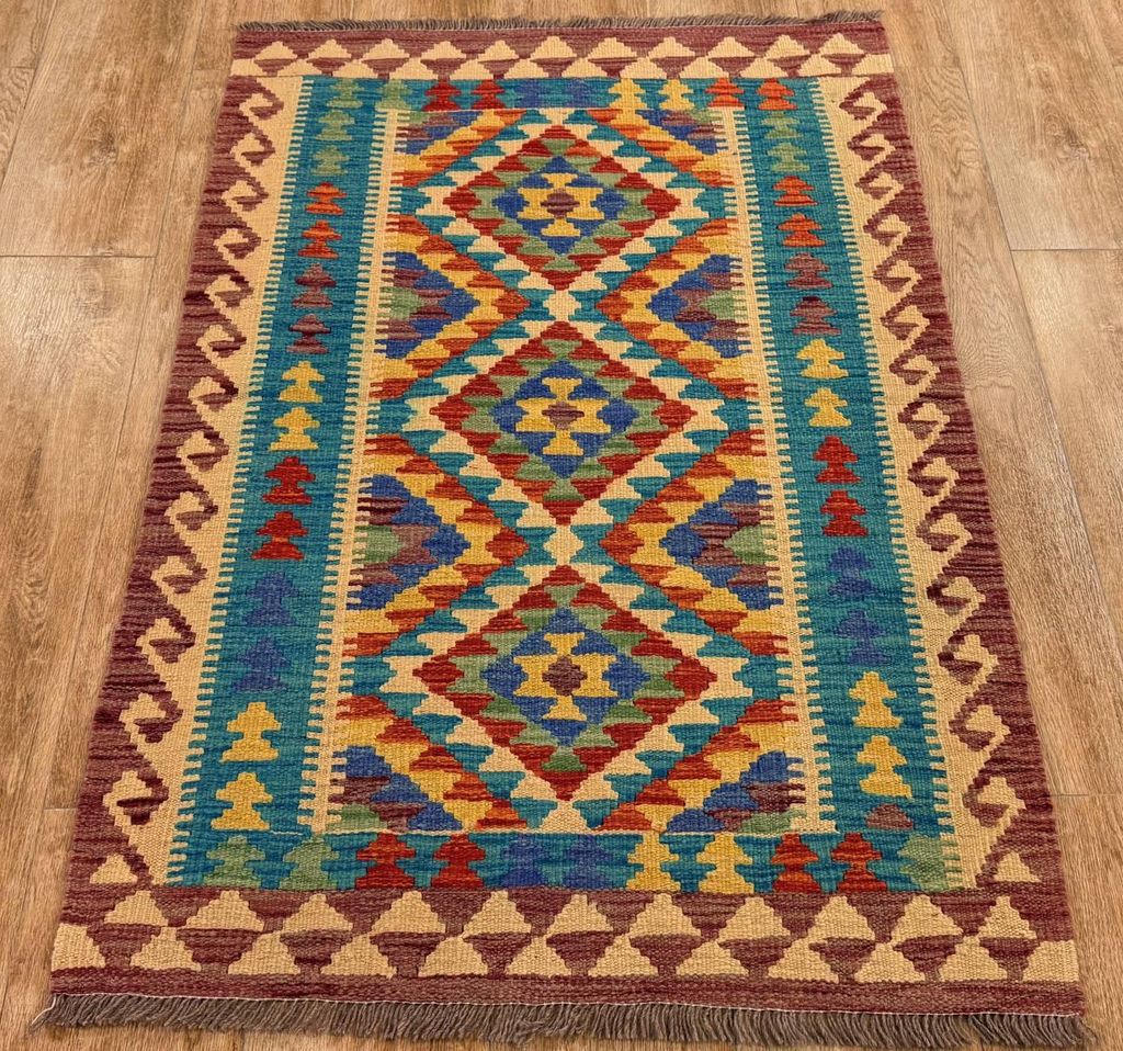Teppich KELIM ORIGINAL | Farbe: Multi; Größe: 84x125 cm | strapazierfähig und leicht zu reinigen | Wohnzimmer | Schlafzimmer