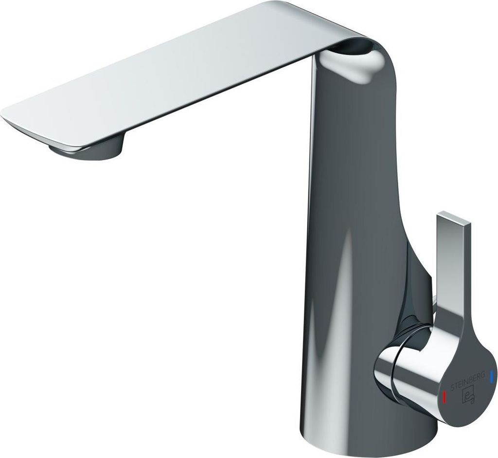 Steinberg Serie 290 Waschtisch-Einhebelmischer, mit Keramikkartusche, mit Ablaufgarnitur, Ausladung 150mm, 2901000