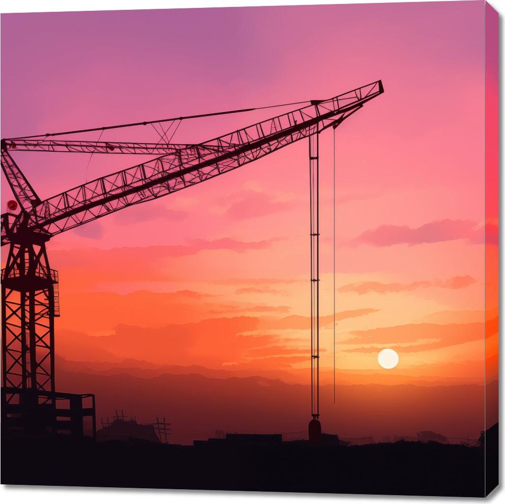 Bild 100x100cm Abendländisches Klima auf der Baustelle