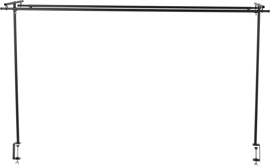 Support de table réglable 250 cm noir double barre acier robuste H98 cm