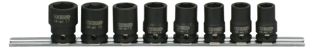 Jeu de 8 douilles courtes 3/8" 6 pans KS TOOLS haute résistance acier
