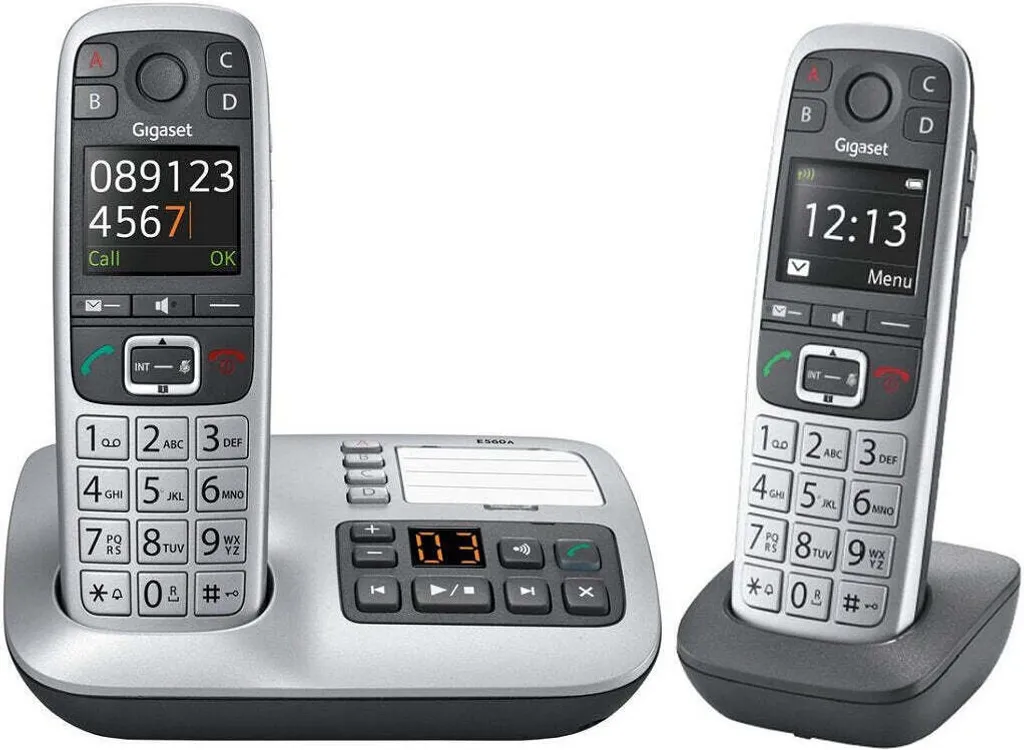 Téléphone Sans Fil Amplifié Gigaset E560A Duo Argent Touches Mémoire