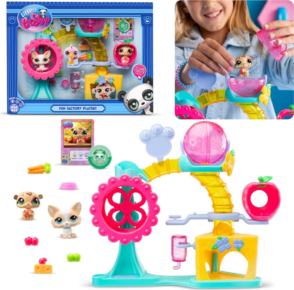 Littlest Pet Shop Figuren Set Spaß Fabrik, Tiere + Zubehör, bewegliche Figuren 4+