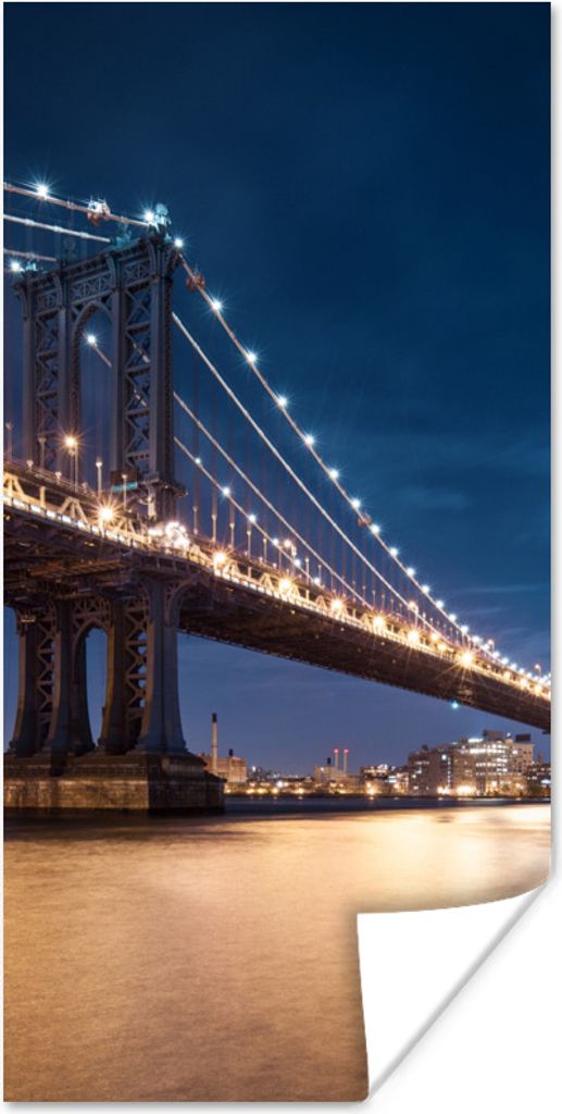 MuchoWow Poster New York - Manhattan - Mond 20x40 cm - Plakat - Foto