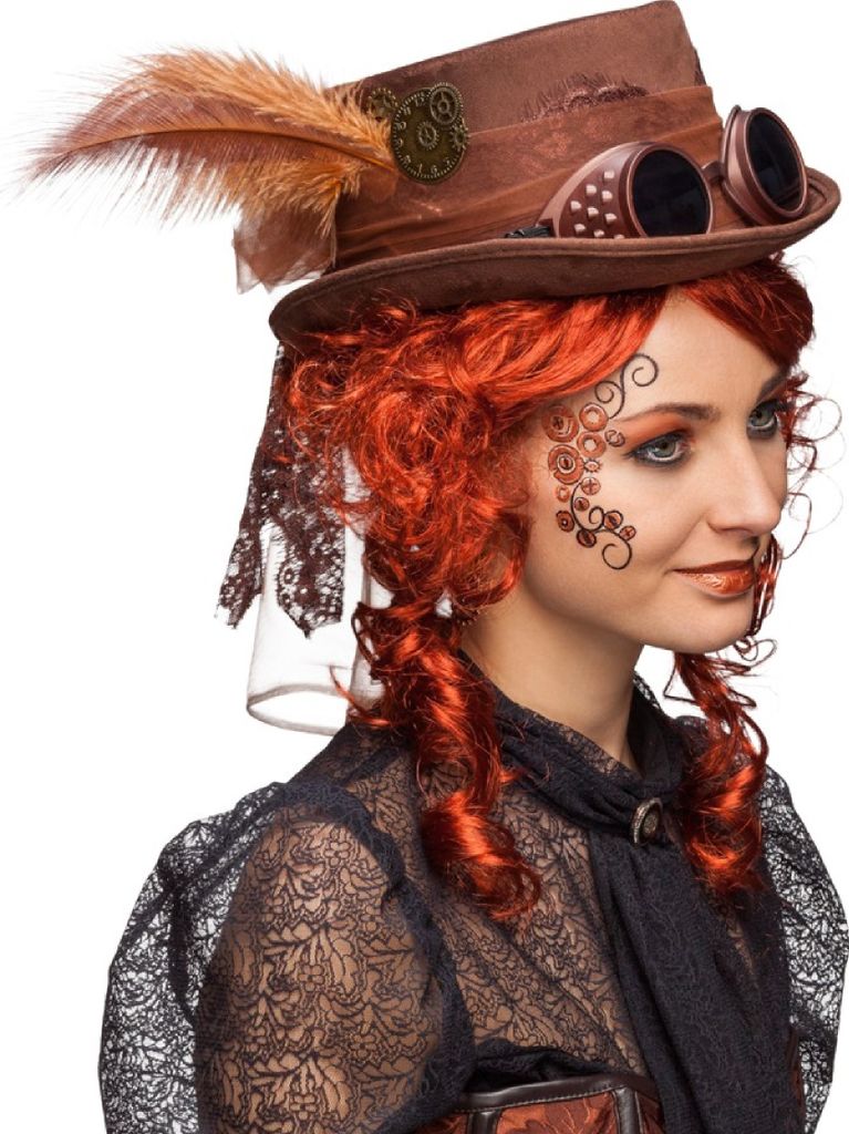 O23679-05 braun Steampunkhut Zylinder KW 58