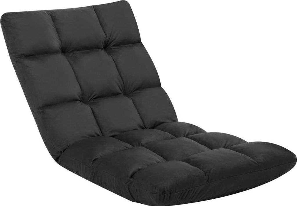 vidaXL Bodenstuhl Faltbar Schwarz Mikrofaser