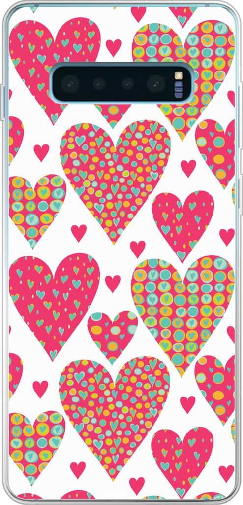 MuchoWow Handyhülle Schutzhülle Hülle für Telefoonhoesje Samsung Galaxy S10 Lite Mädchen - Herz - Liebe - Muster - Mädchen - Kinder - Kinde...