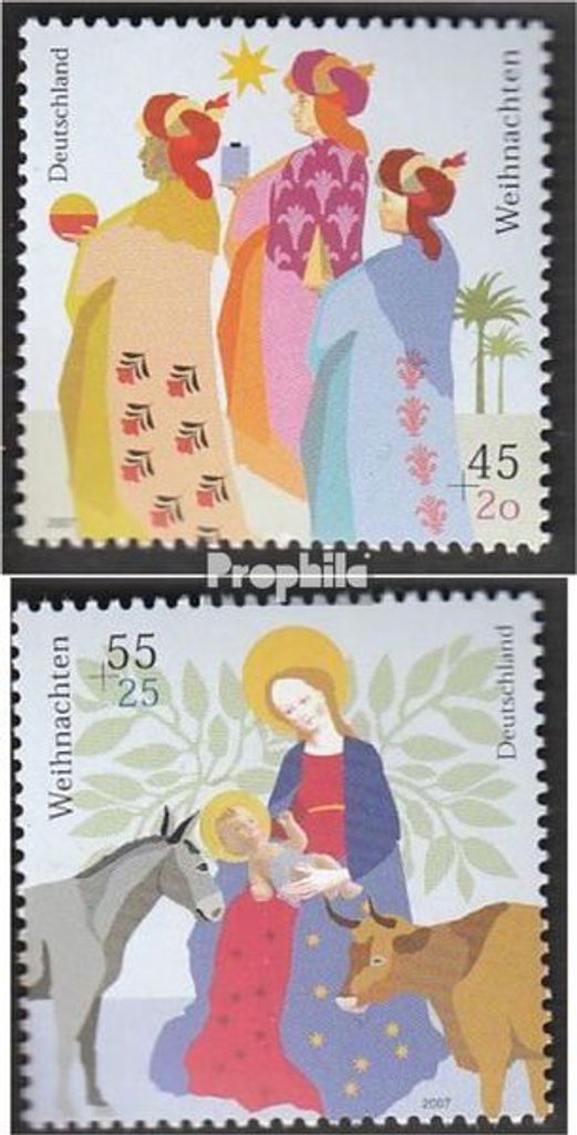 Briefmarken BRD (BR.Deutschland) 2007 Mi 2626-2627 (kompl.Ausg.) FDC Weihnachten