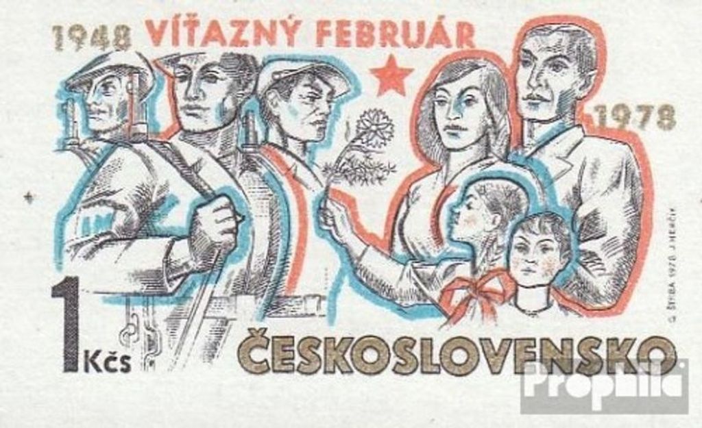 Briefmarken Tschechoslowakei 1978 Mi 2423x B (kompl.Ausg.) postfrisch Umsturz