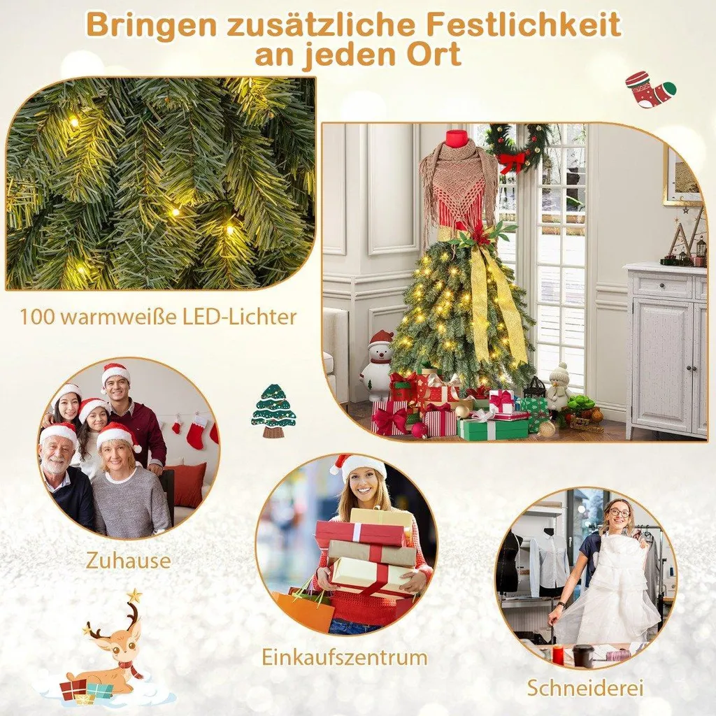 Sapin de Noël original avec buste de tailleur et décorations rouges - 3