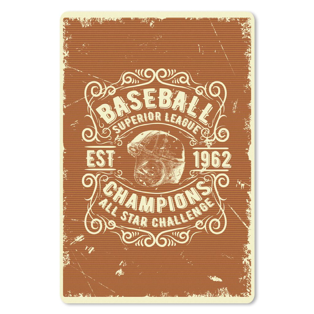 MuchoWow Mauspad Mousepad Jahrgang - Baseball - Braun 18x27 cm - Mousepads - Maus Mat - Pad - Mausunterlage