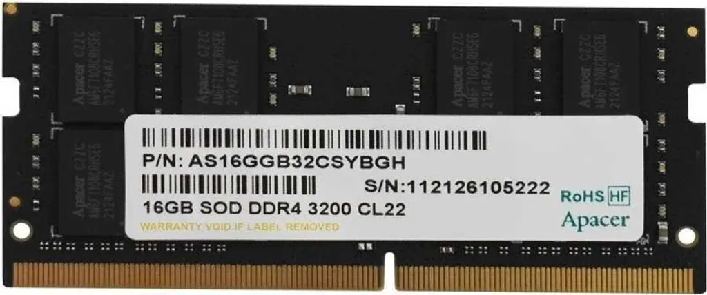 Mémoire RAM SODIMM 16GB DDR4 3200MHz pour PC Portable et Mini PC Apacer