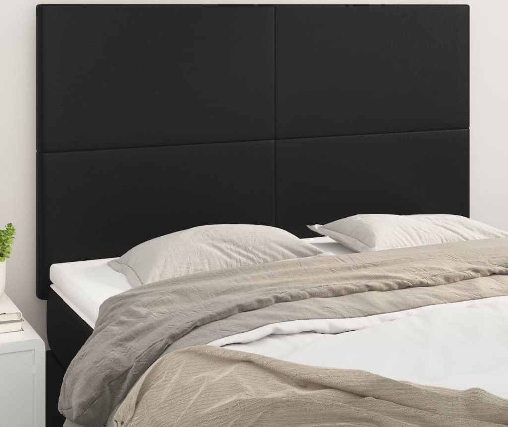 "im Sonderangebot"Kopfteil - modernes Design - fürs Schlafzimmer - Schwarz 144x5x118/128cm Kunstleder NEU438531 - Kopfteile