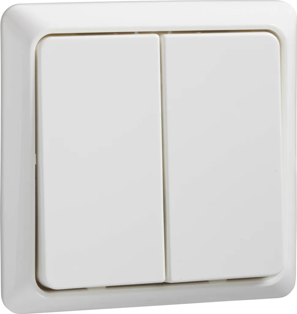 Double bouton-poussoir encastrable Elso 506394 en blanc brillant