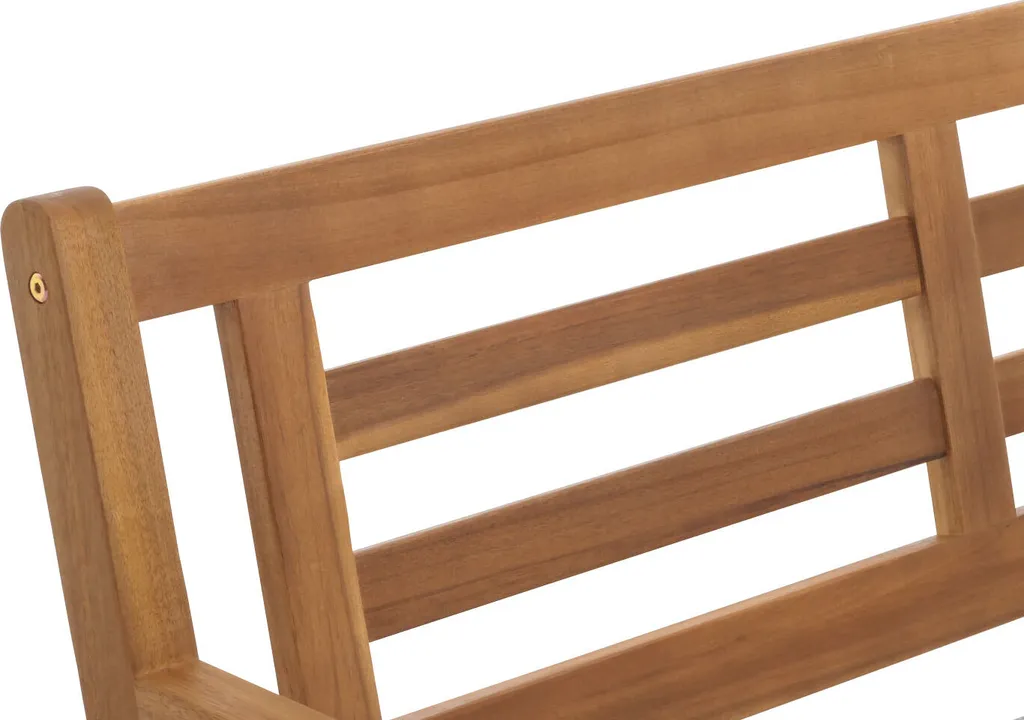 Banc de jardin HWC-N47 en bois massif d'acacia avec coussin gris MVG - 13
