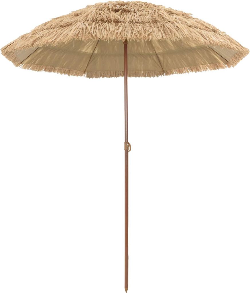 Strandparasol Natur 255 x 255 x 255 cm Polyester und Stahl