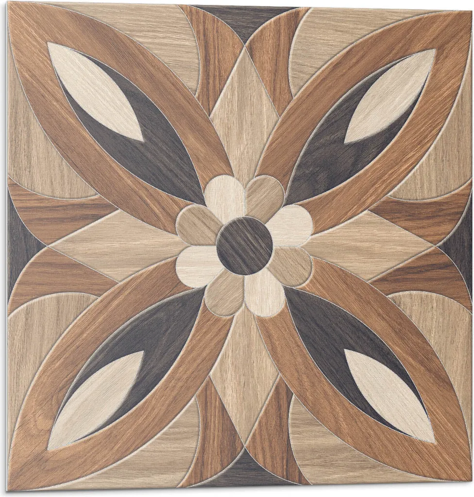 Rivestimento Murale Vinilico Floreale Legno 30x30cm Decorazione Luxury