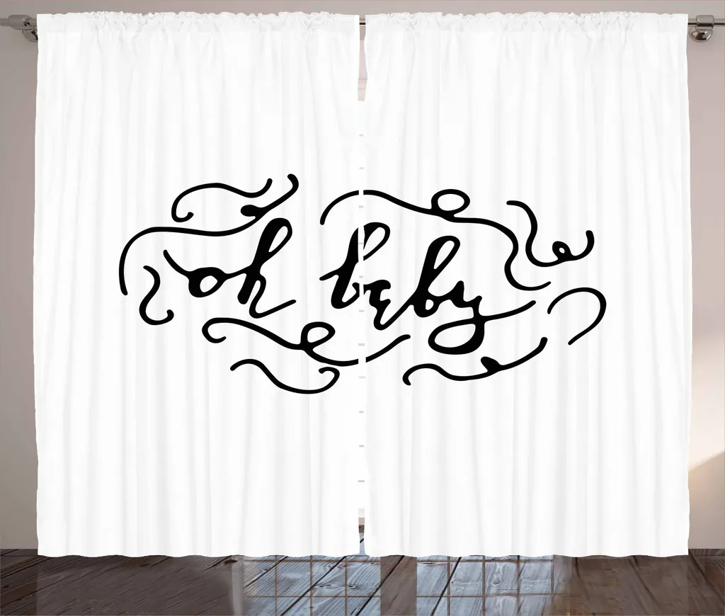 Tenda Calligrafia ABAKUHAUS 280x245cm Bianco/Nero - Ganci Inclusi