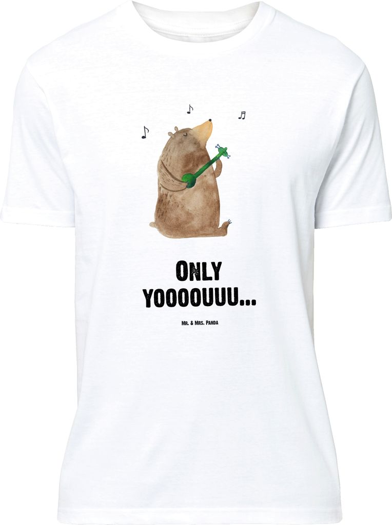 Mr. & Mrs. Panda Größe M T-Shirt Bär Gitarre - Weiß - Geschenk, mit Spruch, Herren, Shirt, Tshirt, Teddy
