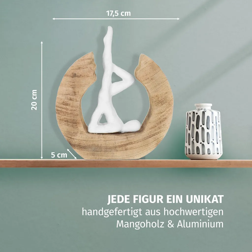 Objet déco bois authentique - Sculpture Yoga Moritz pour intérieur zen