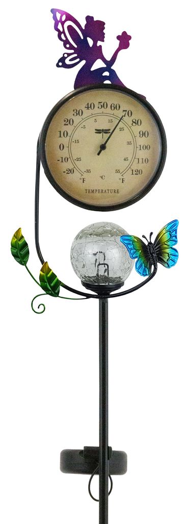 EZ-Solar LED Solar-Gartenstecker Solarlicht mit Thermometer GL1064EZ-K1 Modell: Fee