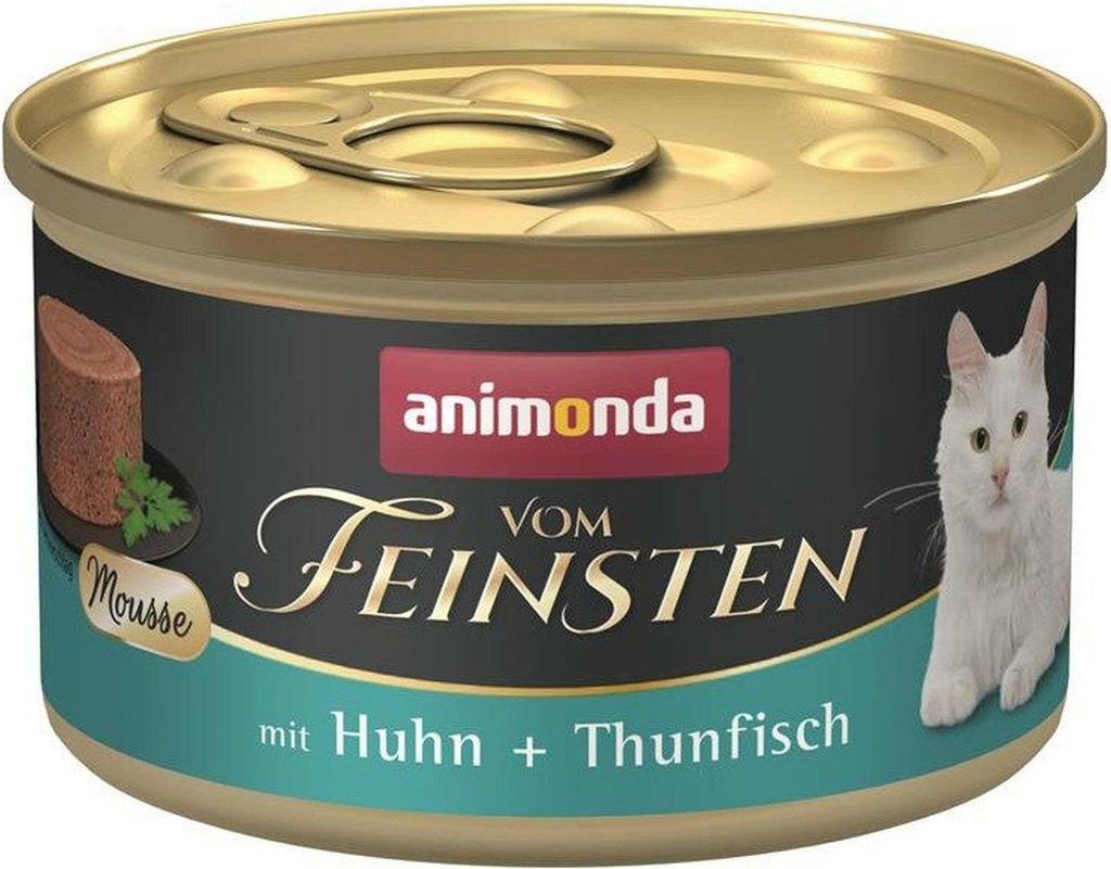 animonda Vom Feinsten Adult mit Huhn + Thunfisch 85 g, Adult, jede Rasse, Huhn, Thunfisch, 85 g, Getreidefrei, Ohne Soja