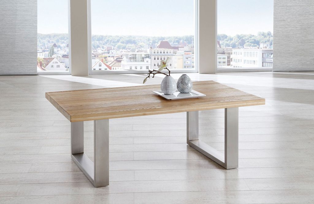 Couchtisch Tisch KENO Eiche vollmassiv geölt 110 x 70 cm, 821- Wildeiche natur geölt