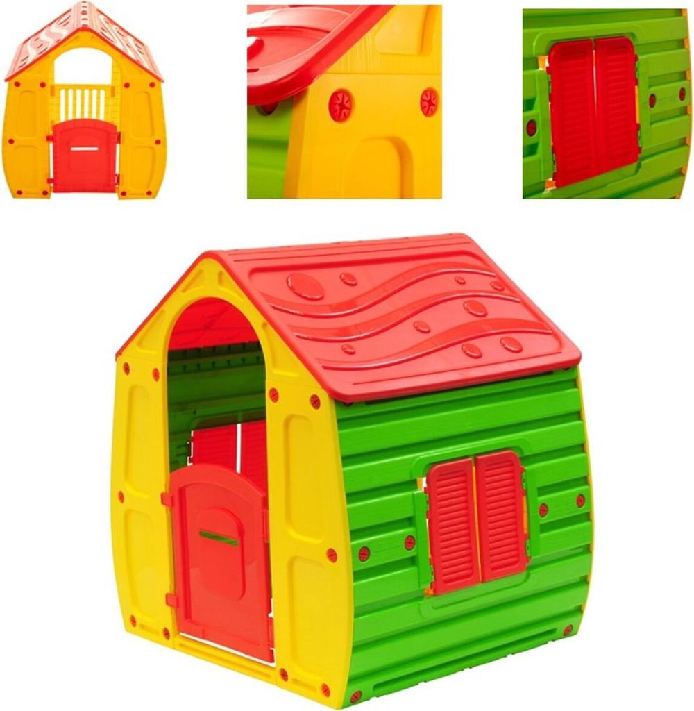 Chipolino Kinderspielhaus Magical, Tür und Fenster zum Öffnen, Briefschlitz rot