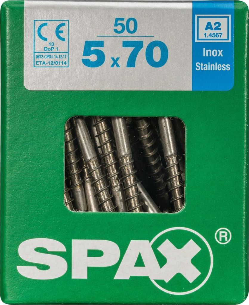 SPAX 4197000500707, Schraube, Edelstahl, Holz, Flachkopf, Produktbild 