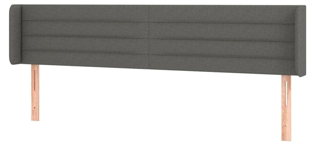 Kopfteil mit Ohren für Bettgestell Dunkelgrau 183x16x78/88cm Stoff