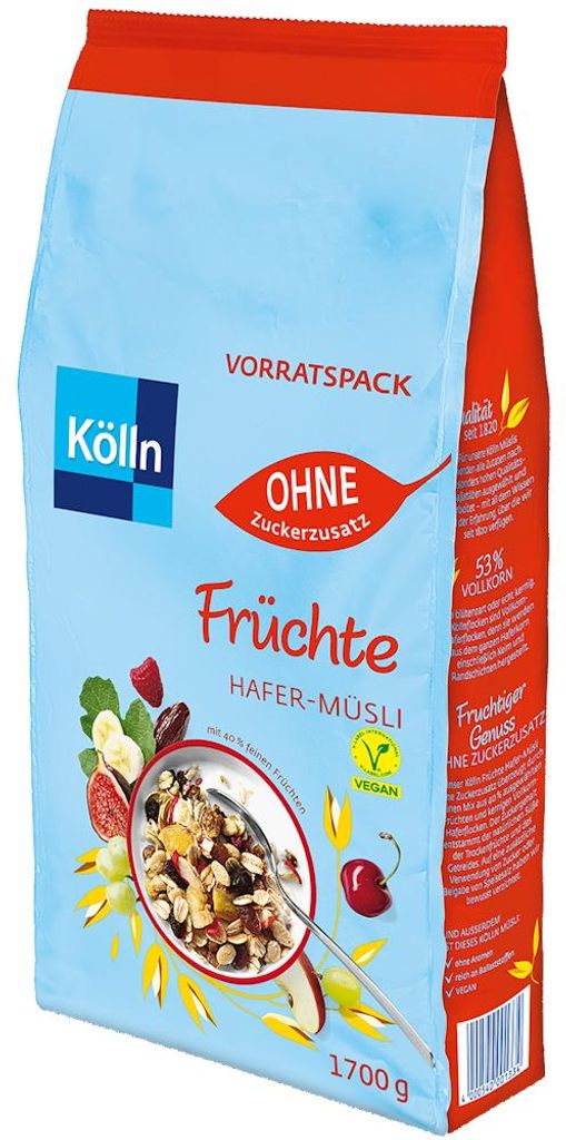 Kölln Müsli Bircher Frucht Grosspackung mit 4x1200g Produktbild 