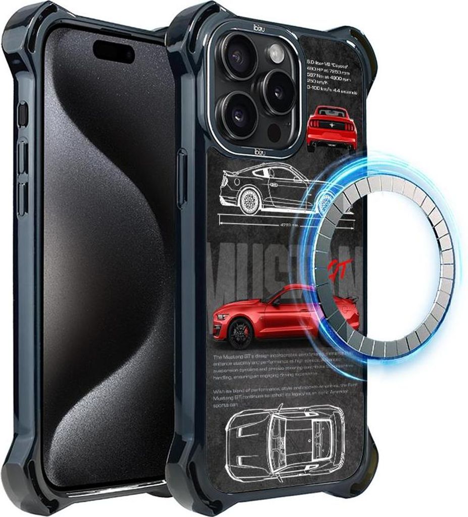 Hülle für iPhone 15 Pro Max IBIZU DropGuard Ultra mit MagSafe, TechDrive, GT V8 „Coyote“