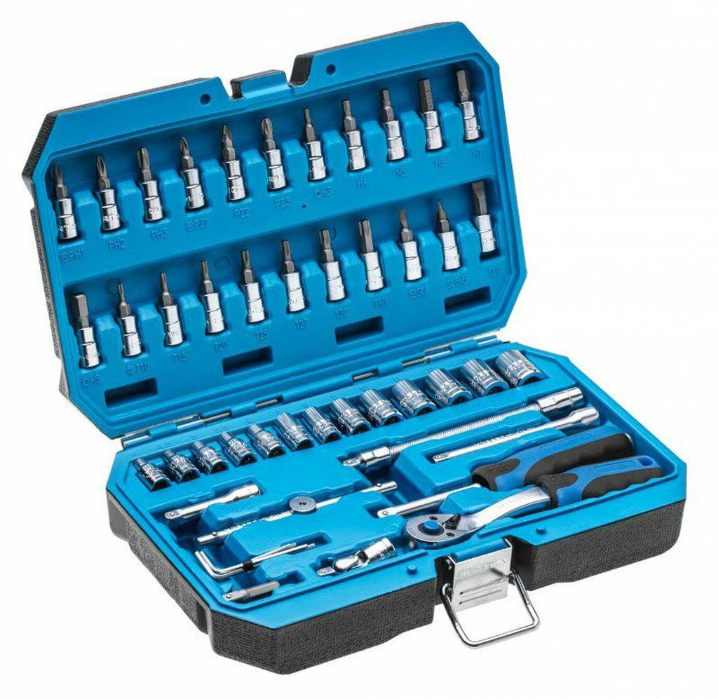 GTV HOGERT Steckschlüsselsatz 46-teilig, 1/4" Chrom-Vanadium