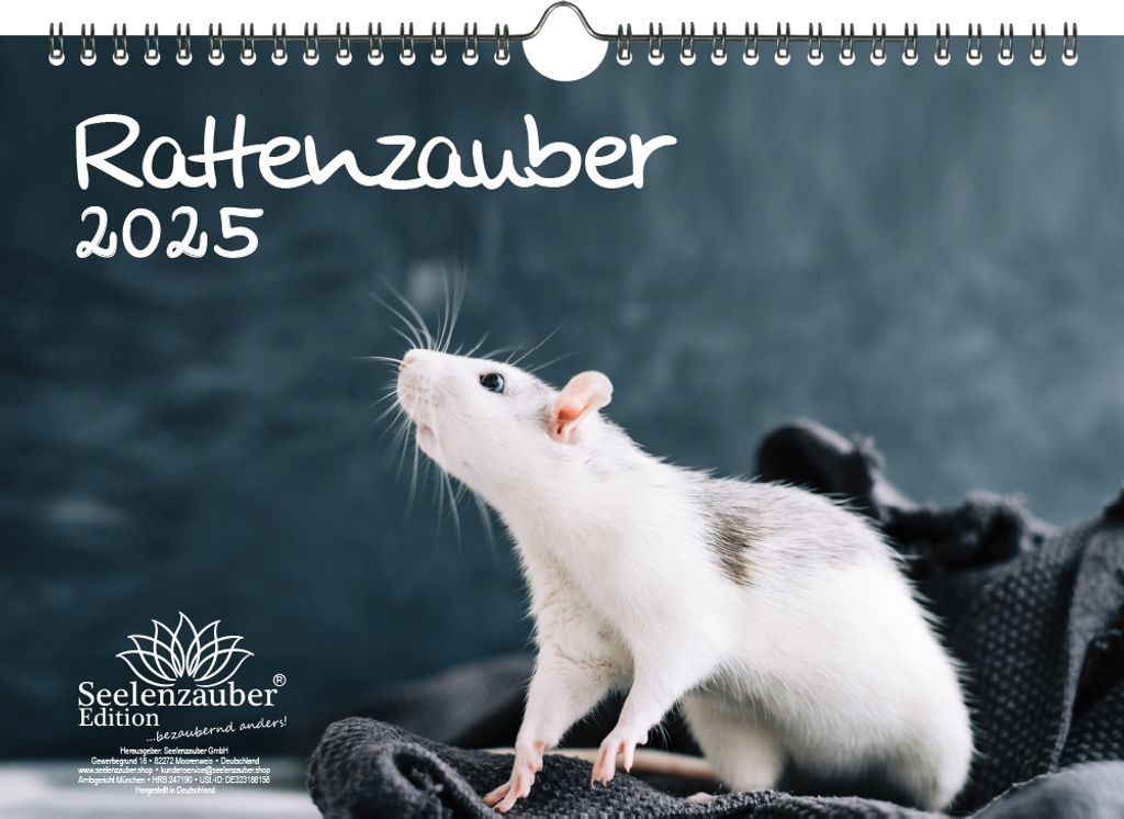 Rattenzauber DIN A4 Kalender für 2025 Haustier Ratten - Seelenzauber
