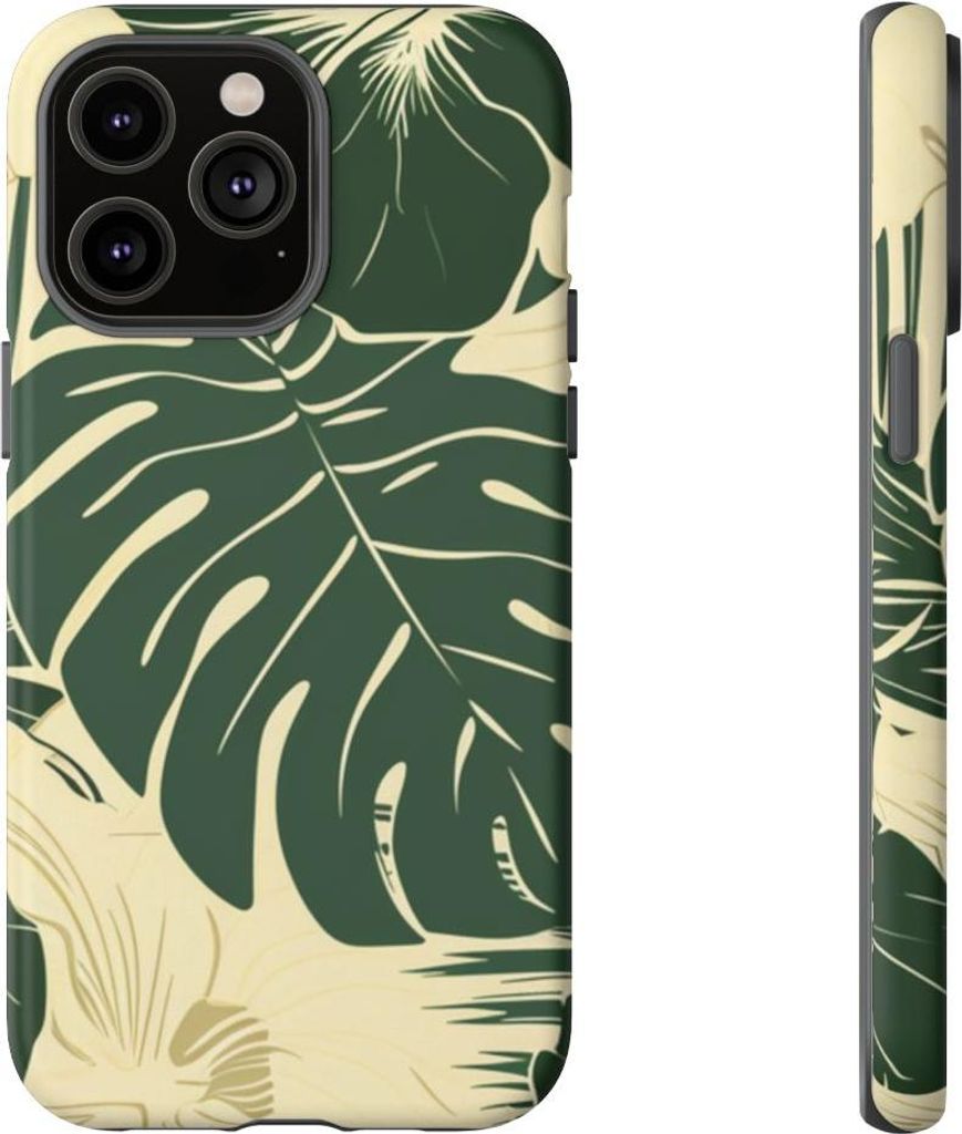 Tropisches Blatt- und Blütenmuster – Hülle Kompatibel mit iPhone 14 Pro Max
