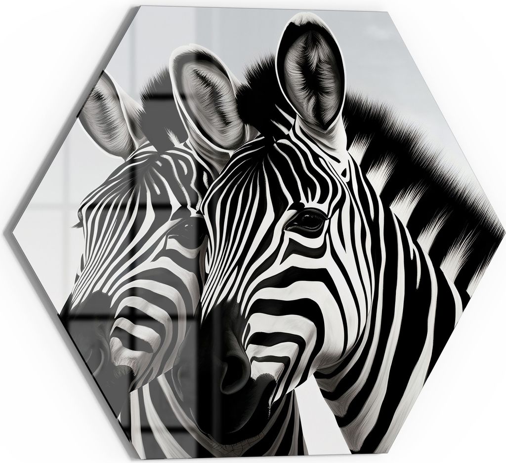 DEQOART Magnettafel Glas 40x35 cm 6-eckig 'Eleganz der Streifen' beschreibbar Whiteboard Küche