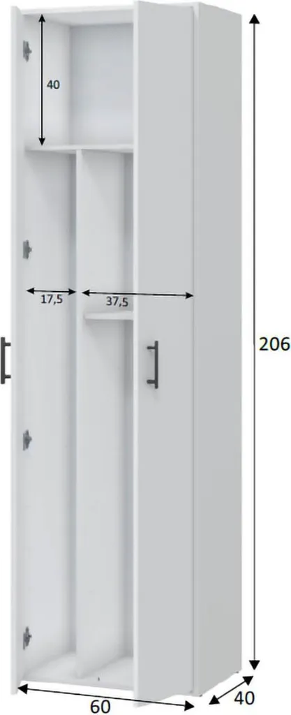Armoire polyvalente Strevi pour optimiser l'espace meuble blanc compact - 3