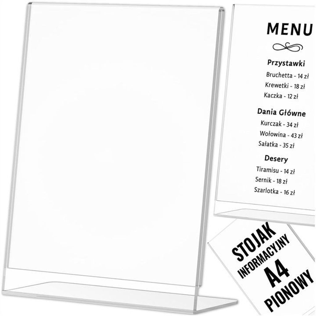 A4 Tischaufsteller Hochformat Aus Plexiglas – Transparenter Produktbild 