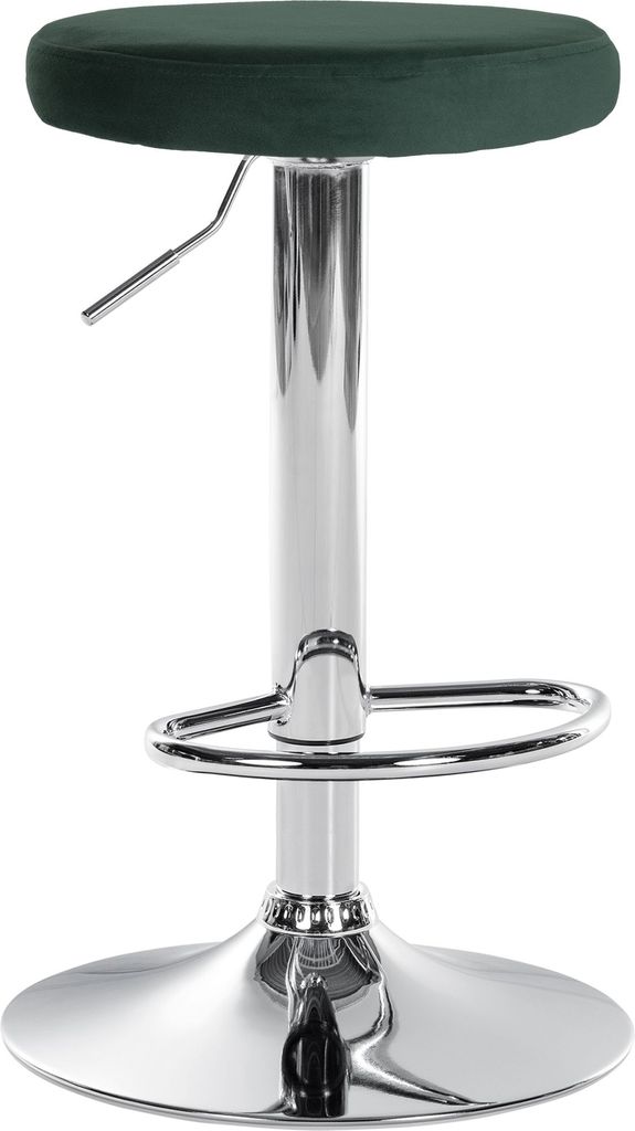 Barhocker HLO-CP291 Samt chrom grün
