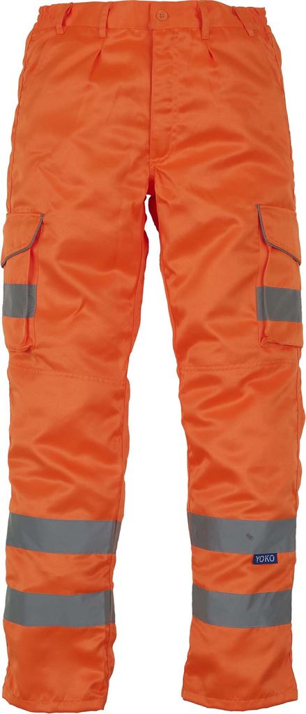 YOKO Hi-Vis Cargo Trousers With Knee Pad Pockets