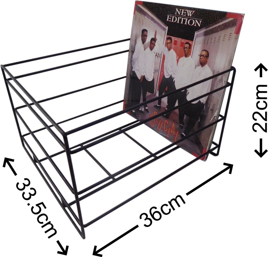 12" Schallplatten Gitter Mesh Box schwarz 36 x 33 x 22cm Produktbild 