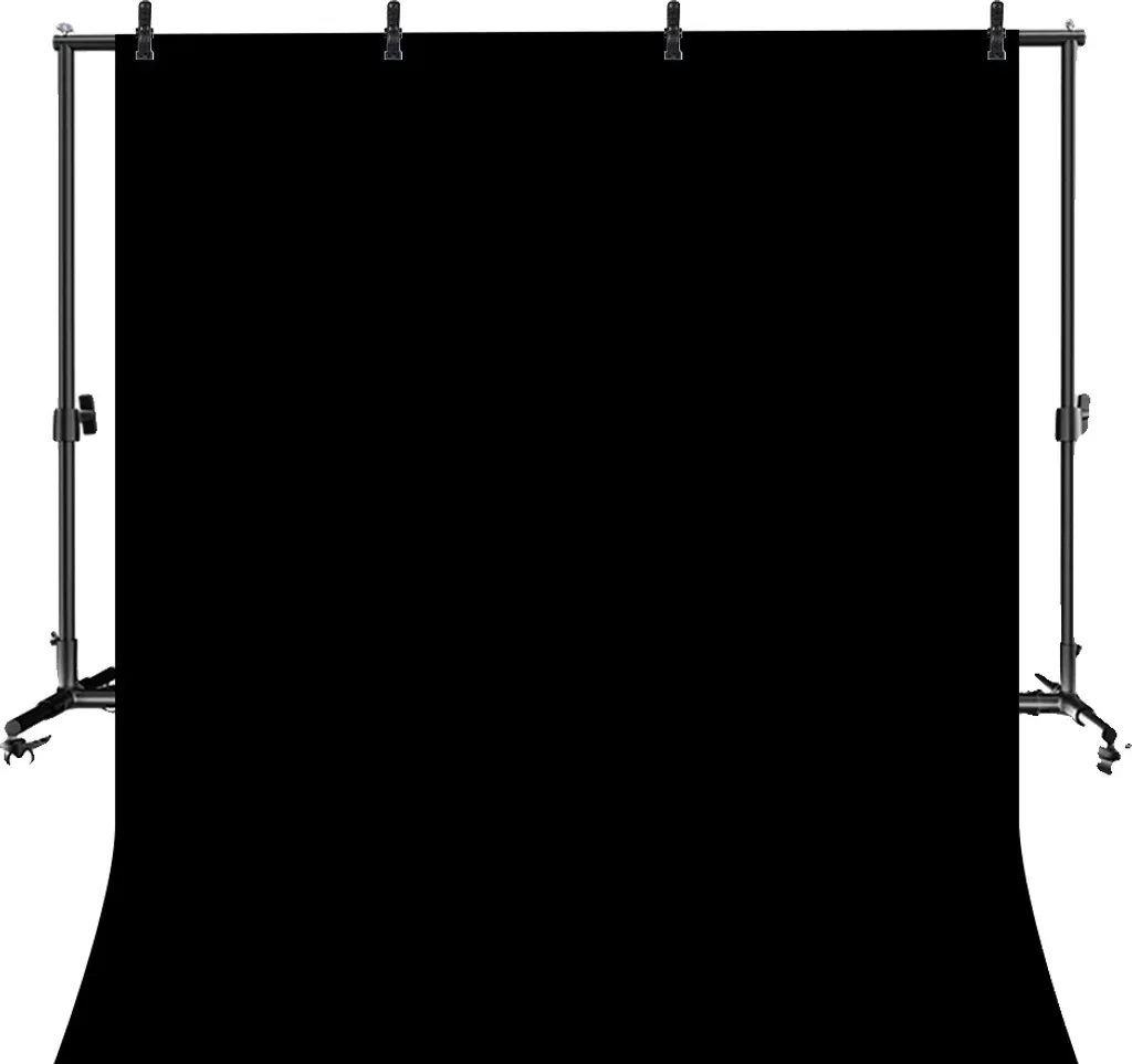 Support de fond photo 2x2m réglable avec roulettes : kit noir mobile